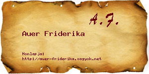 Auer Friderika névjegykártya